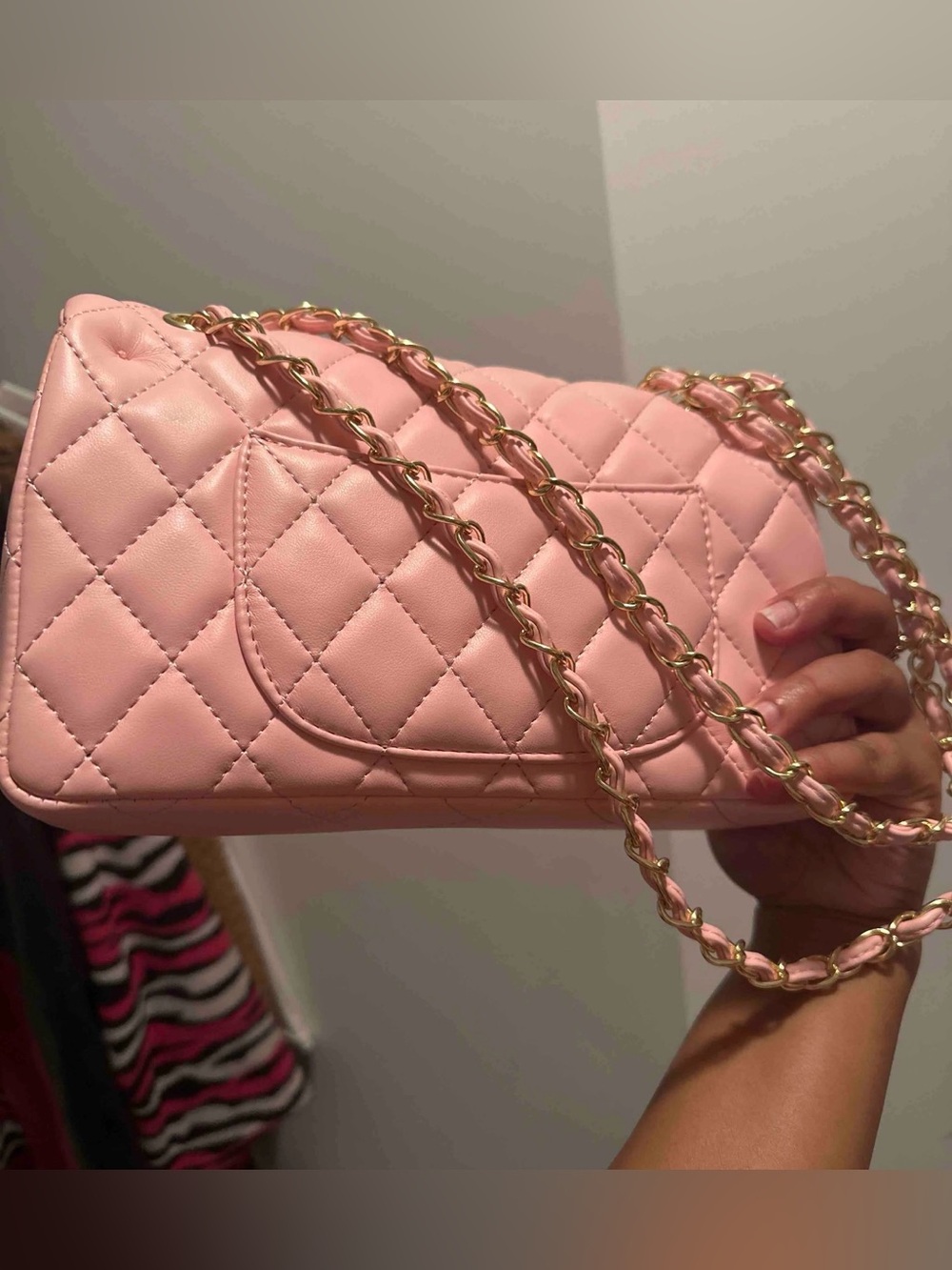 CHANEL Baby Pink Quilted Flap Shoulder Bag with Gold Hardware - Picture 4 of 4
